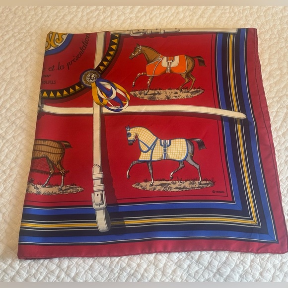 HERMES Silk Scarf Equestrian Design - 35” x 35” - Picture 3 of 16
